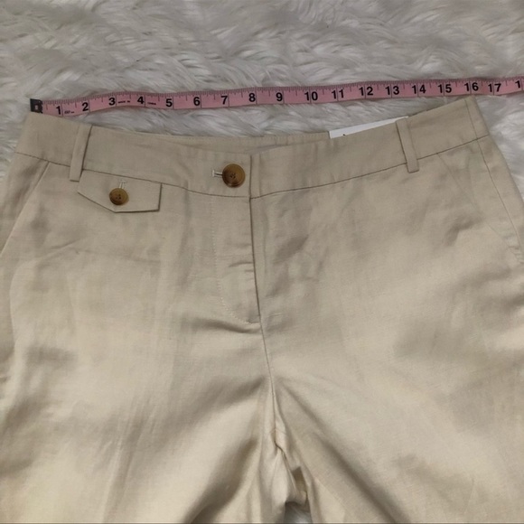 LOFT NWT Original Linen Beige Crop Pants 8 - Picture 7 of 14